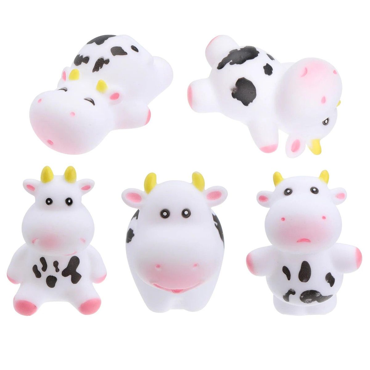 5 Pcs Toys Cowhide Educational Bathtub Shower Plaything Puzzle Squeeze Sound Funny Baby Bathing Squeaky Water