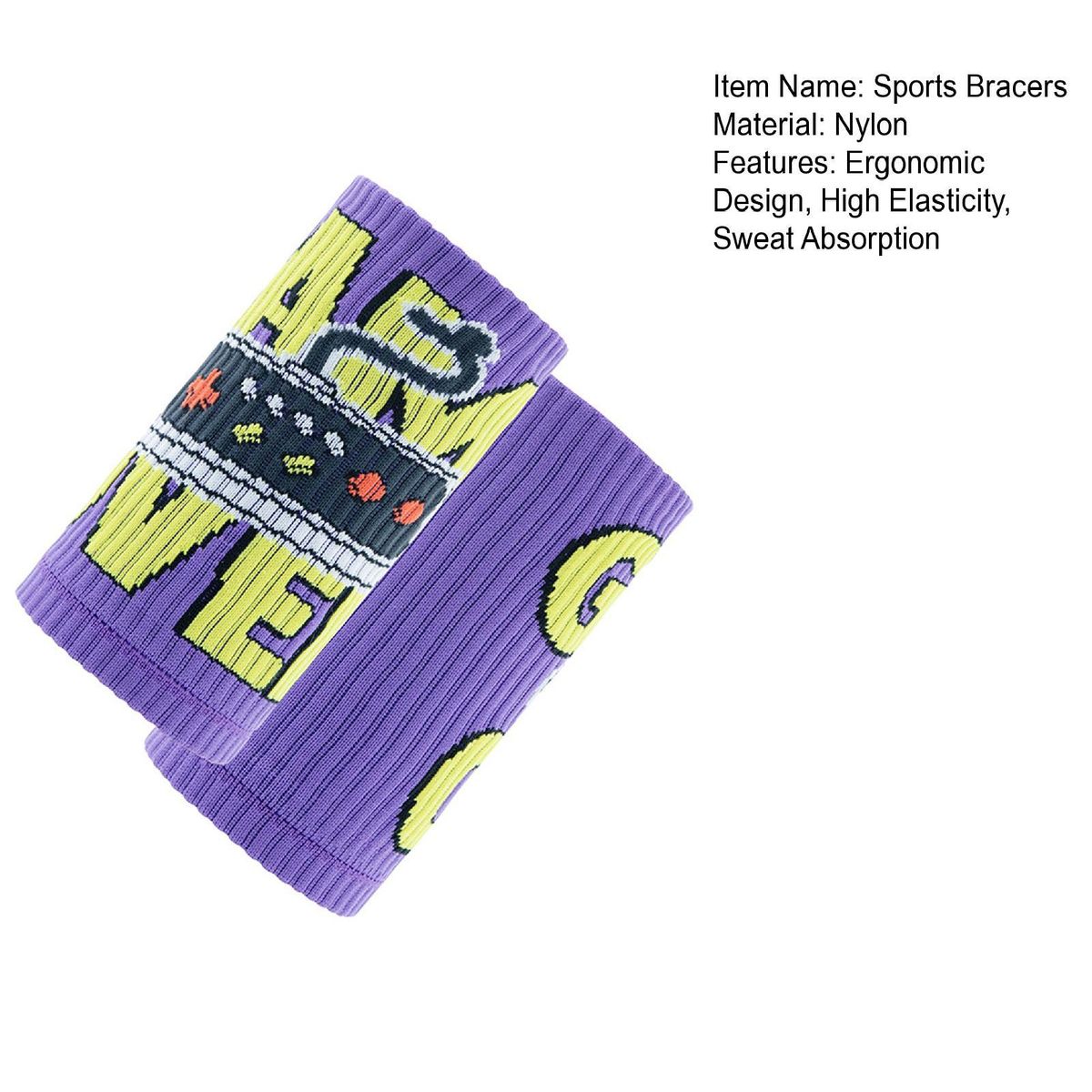 1 Pair Wristbands Tennis Basketball Wrist Guards Purple