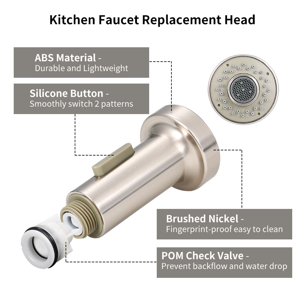 Kitchen Faucet Pull-out Spray Head 2-Function With Check