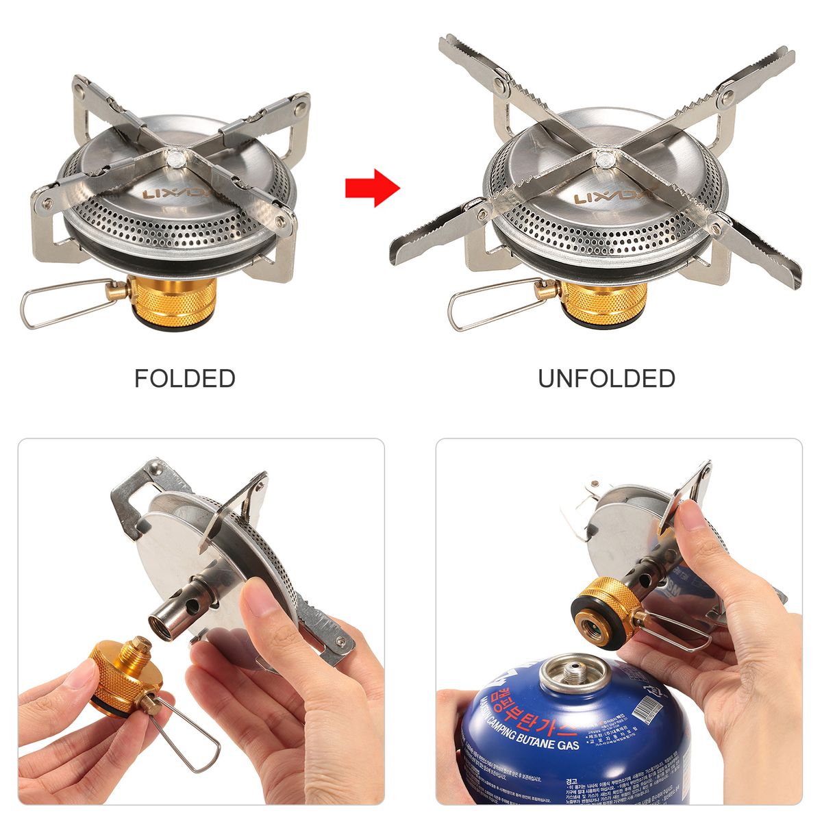 Ultralight Portable Outdoor Camping Stove With Adapter