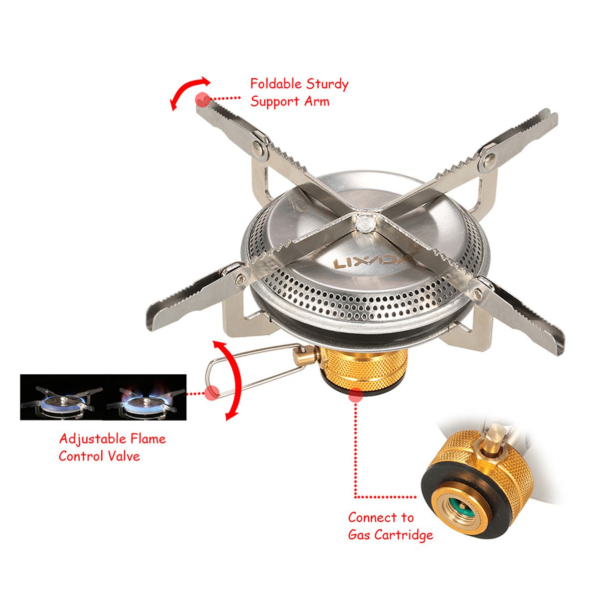 Ultralight Portable Outdoor Camping Stove With Adapter
