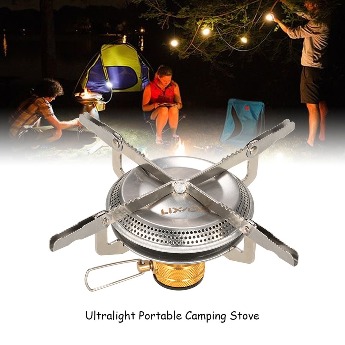 Ultralight Portable Outdoor Camping Stove With Adapter
