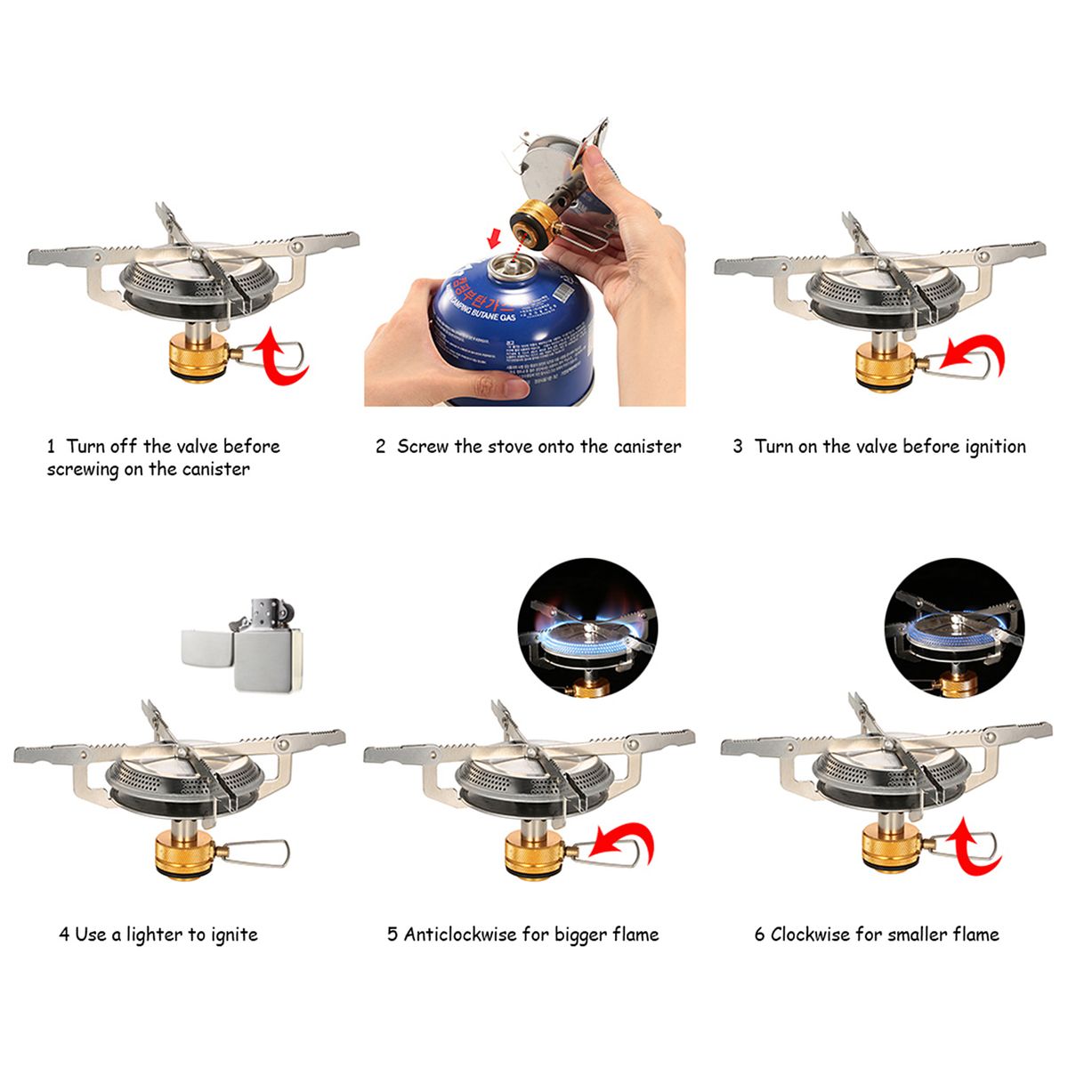 Ultralight Portable Outdoor Camping Stove With Adapter