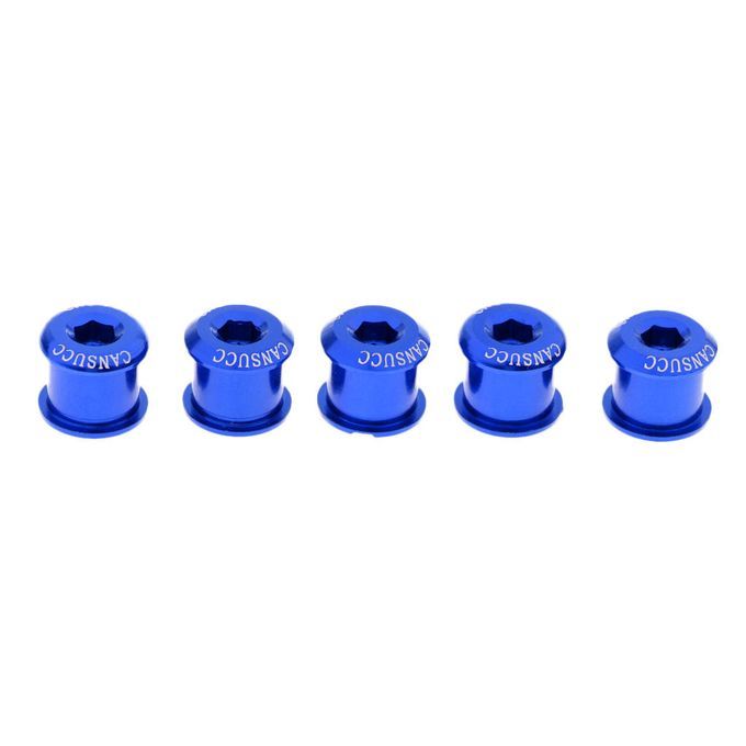 5Pcs Bicycle Crank Arm Bolts  Single/Double Chainring M8x7mm Blue