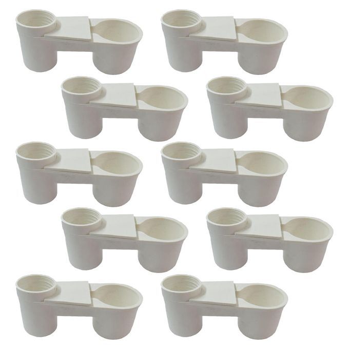 10pcs Plastic Soda   Water Bottle Bird Drinker Feeder Cup Birds White
