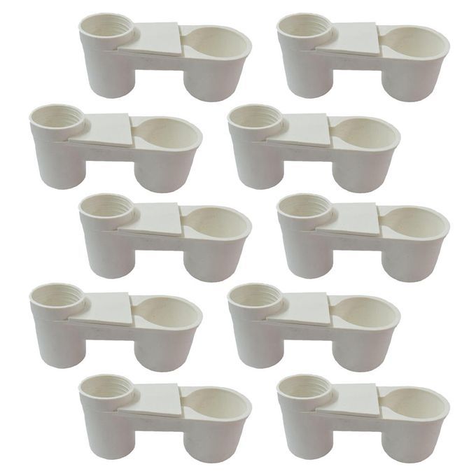 10pcs Plastic Soda   Water Bottle Bird Drinker Feeder Cup Birds White