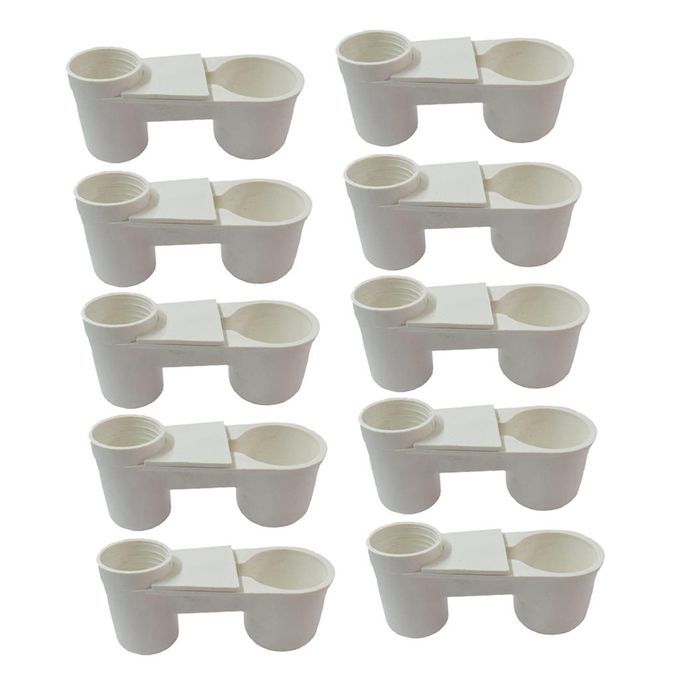 10pcs Plastic Soda   Water Bottle Bird Drinker Feeder Cup Birds White