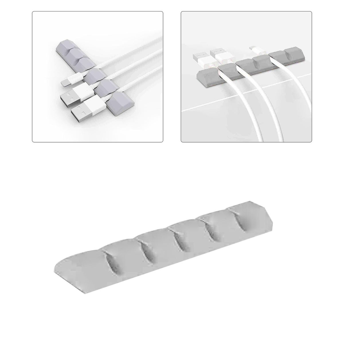Cable Clips Cable Organizer Data Cable Storage USB Gray