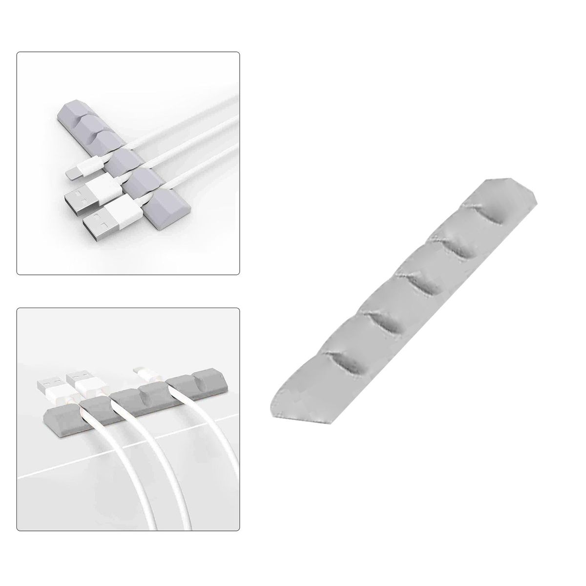 Cable Clips Cable Organizer Data Cable Storage USB Gray