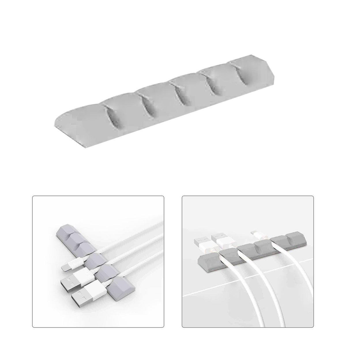 Cable Clips Cable Organizer Data Cable Storage USB Gray