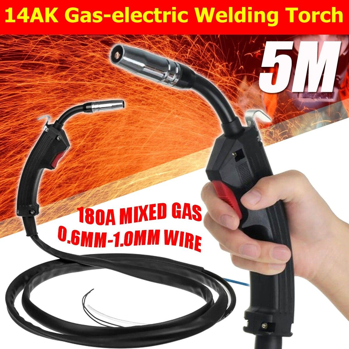 Gas/Gasless MIG Welder Welding Machine Torch Mid Steel Aluminium 5M