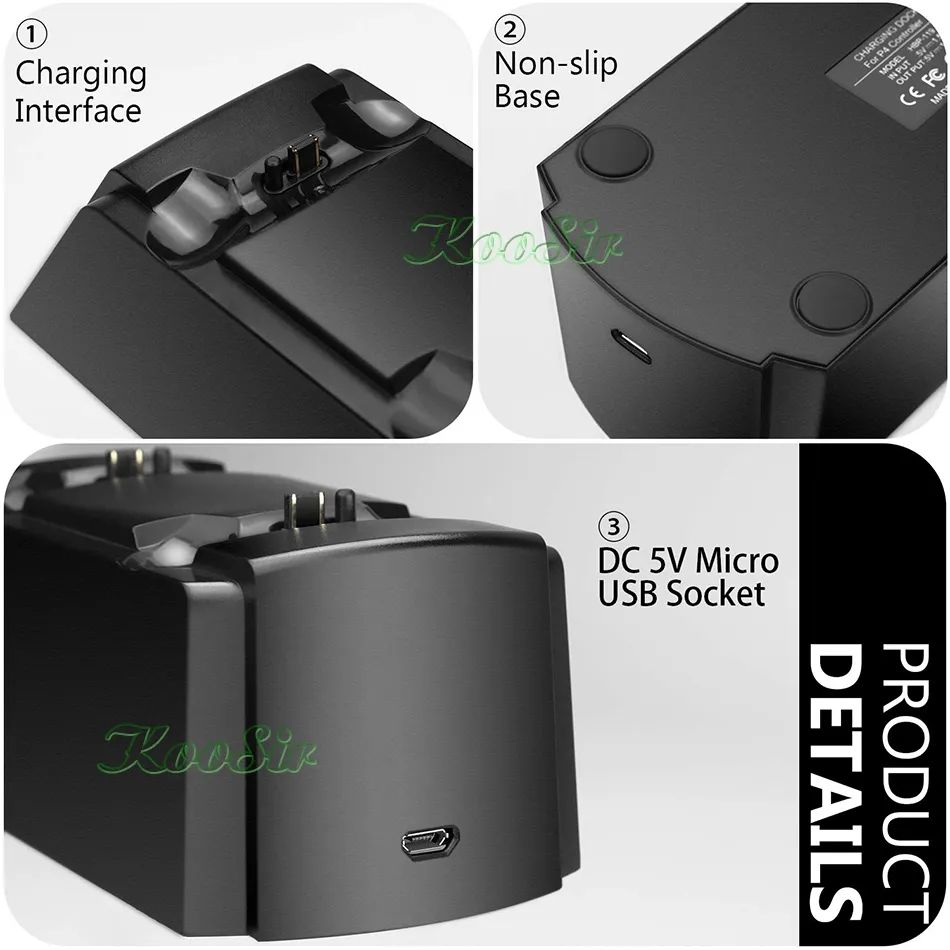 PS4 Controller Charger DualSense Charging Dock Station PS4 Dual USB Handle Fast 5V