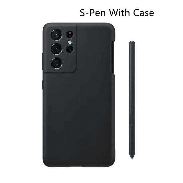 For Samsung Galaxy S21 Ultra Stylus Mobile Phone S Pen With Case Silicone Cover Built_in Stylet Pen Slot(#S Pen And Case)