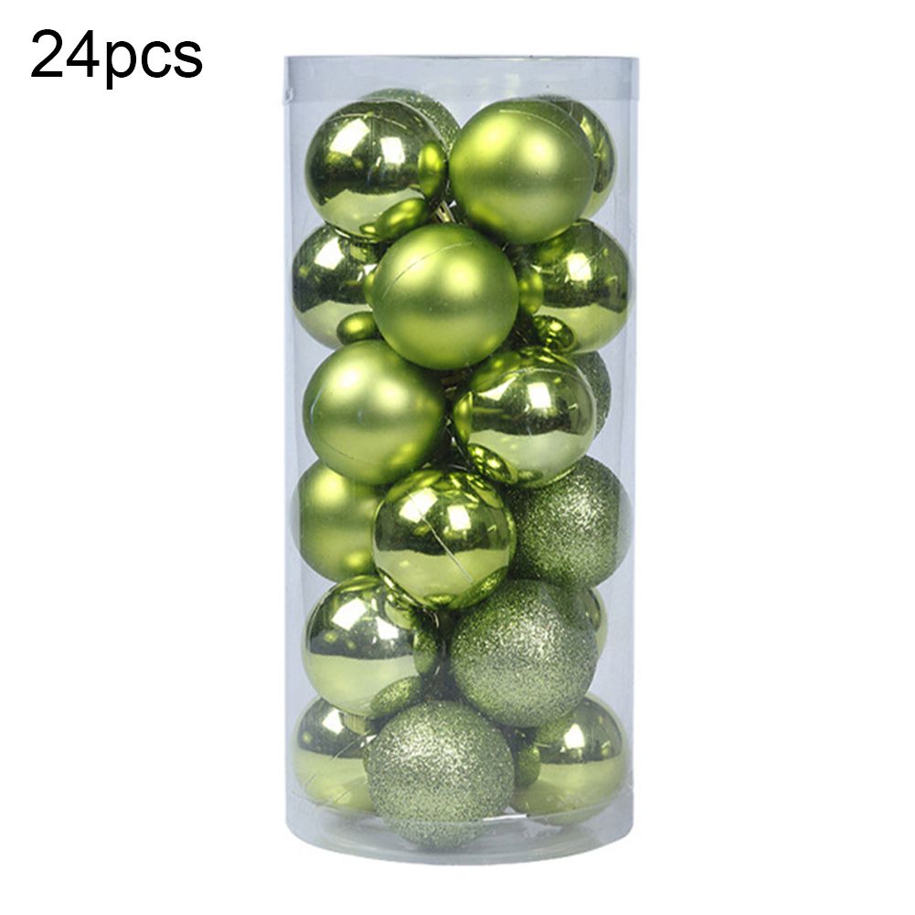 24Pcs Christmas Ball Hanging Bauble New Year-Fruit Green