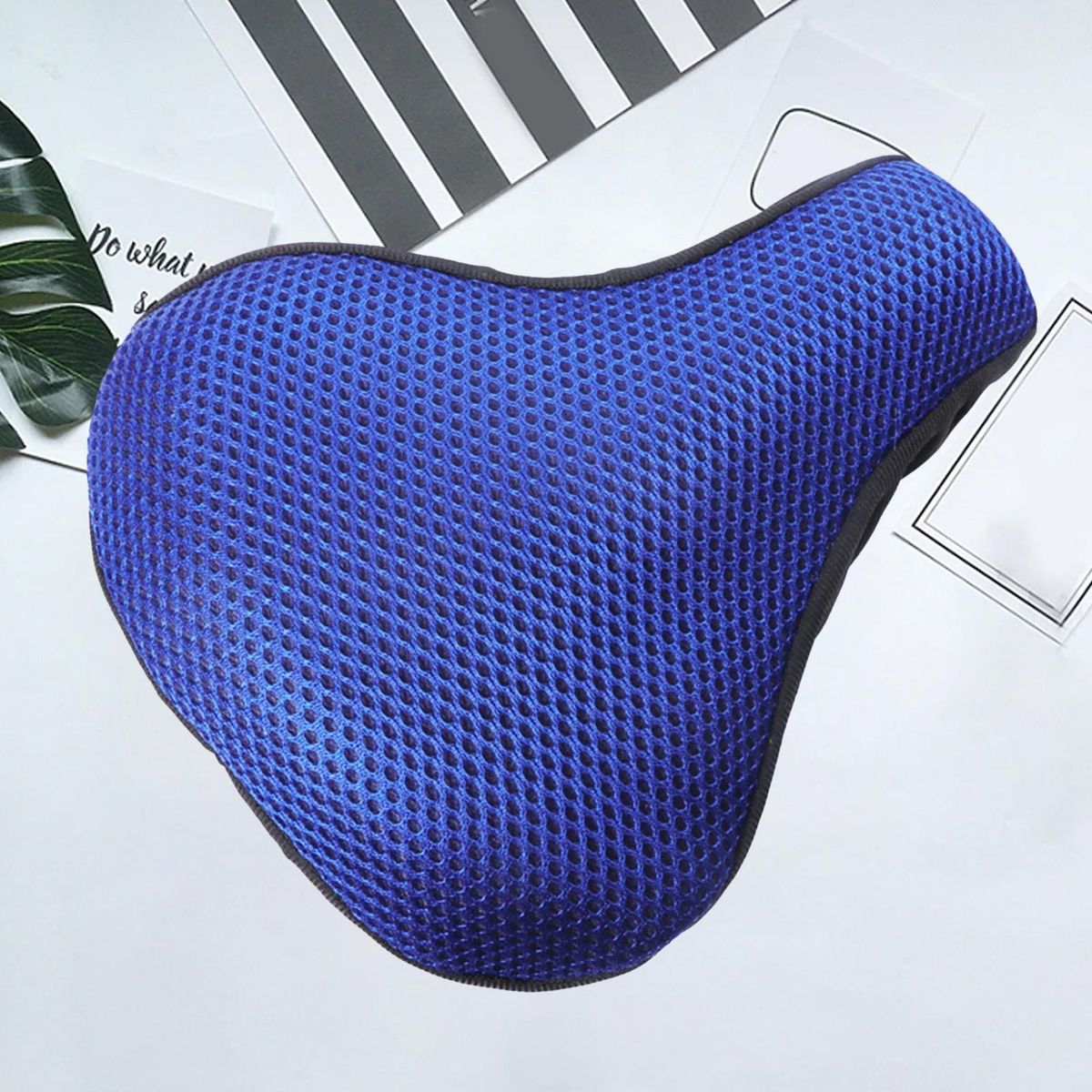 Breathable 3d Honeycomb Mesh Bike Seat Cover Ergonomic for Universal Dark Blue