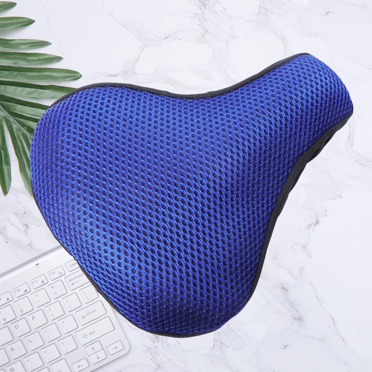 Breathable 3d Honeycomb Mesh Bike Seat Cover Ergonomic for Universal Dark Blue