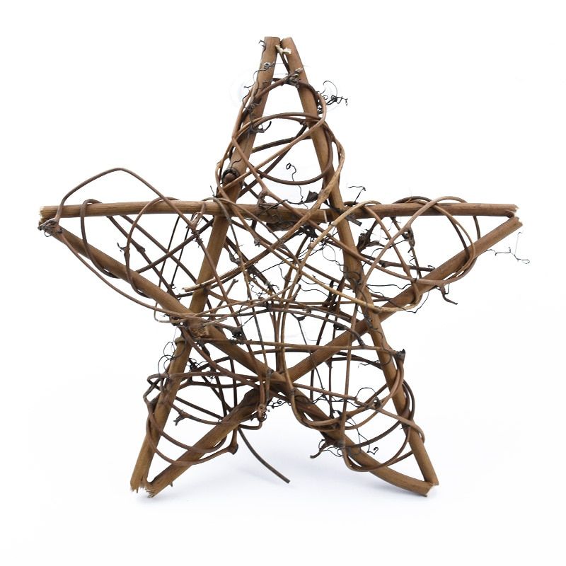 Artificial Flowers For Wall Rattan Star Frame Wreaths Christmas Decoration For Home DIY Handmade Door Hanging Wedding 20cm