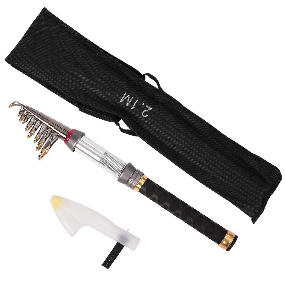 Carbon Fiber Telescopic Fishing Rod 1.3-2.4m Sea Rods Travel