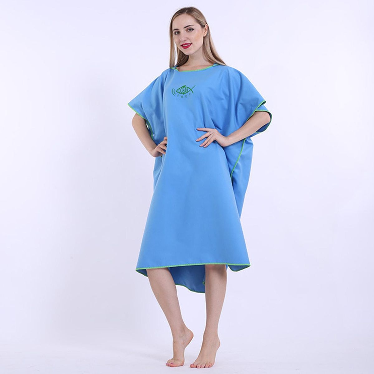 Surf Poncho Changing Robe, Adult Fast Dry Light Blue