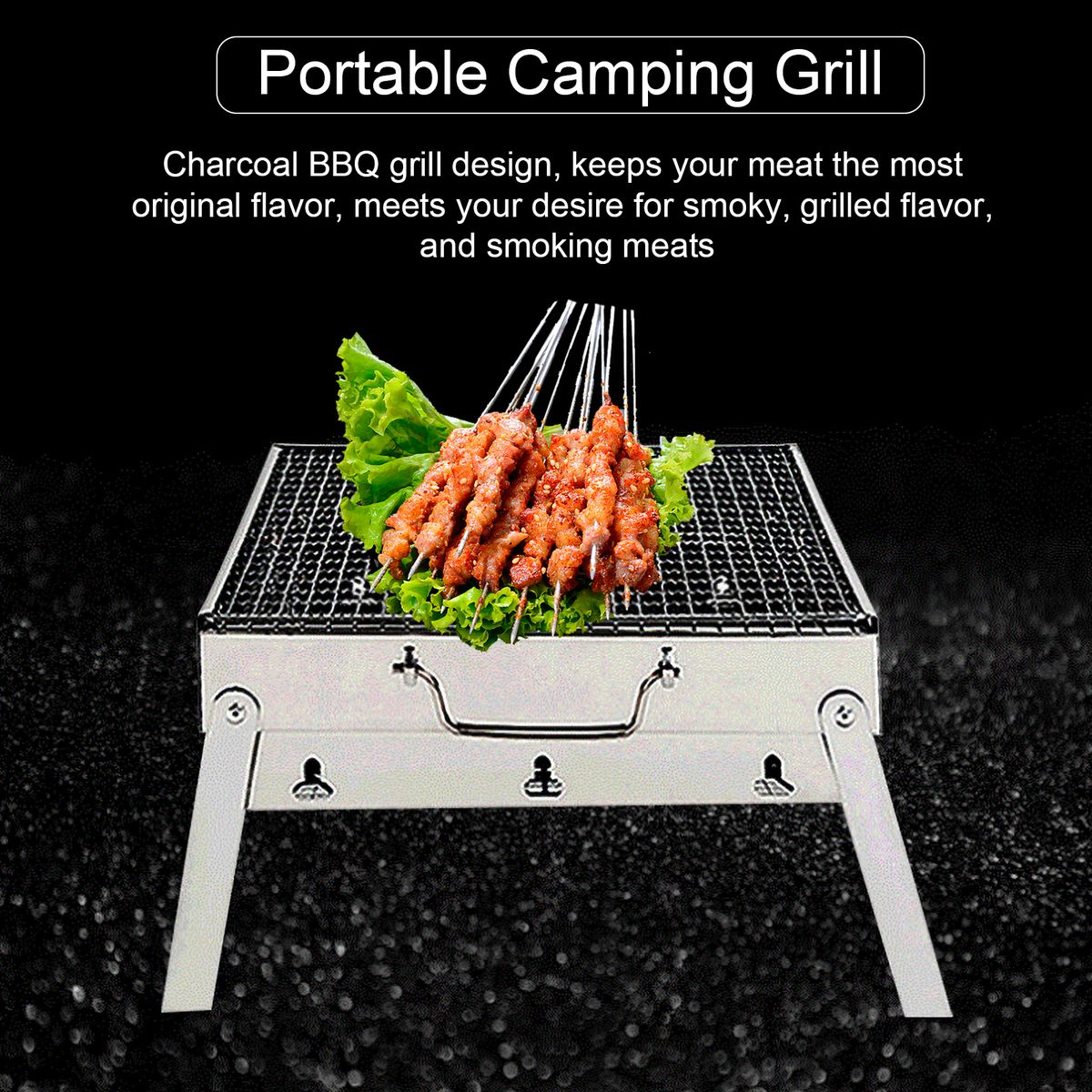 Portable Camping Grill Stainless Steel BBQ Folding Campfire