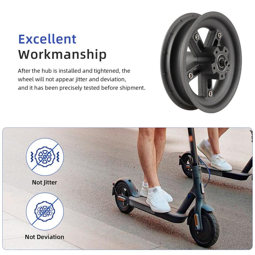 8.5 Inch Electric Scooter Split Wheel Hub Aluminum Alloy Rear Wheel Rims Solid Tire Modification Accessories Compatible with PRO/PRO2