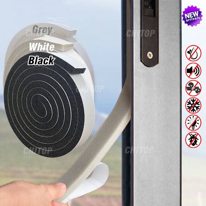 2 Rolls Door Window Sealing Strip Self-Adhesive Weather