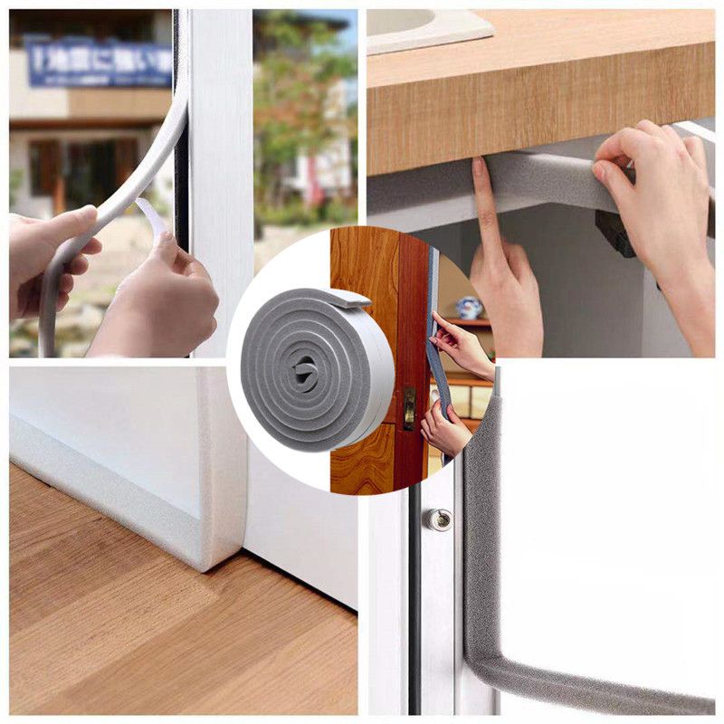 2 Rolls Door Window Sealing Strip Self-Adhesive Weather