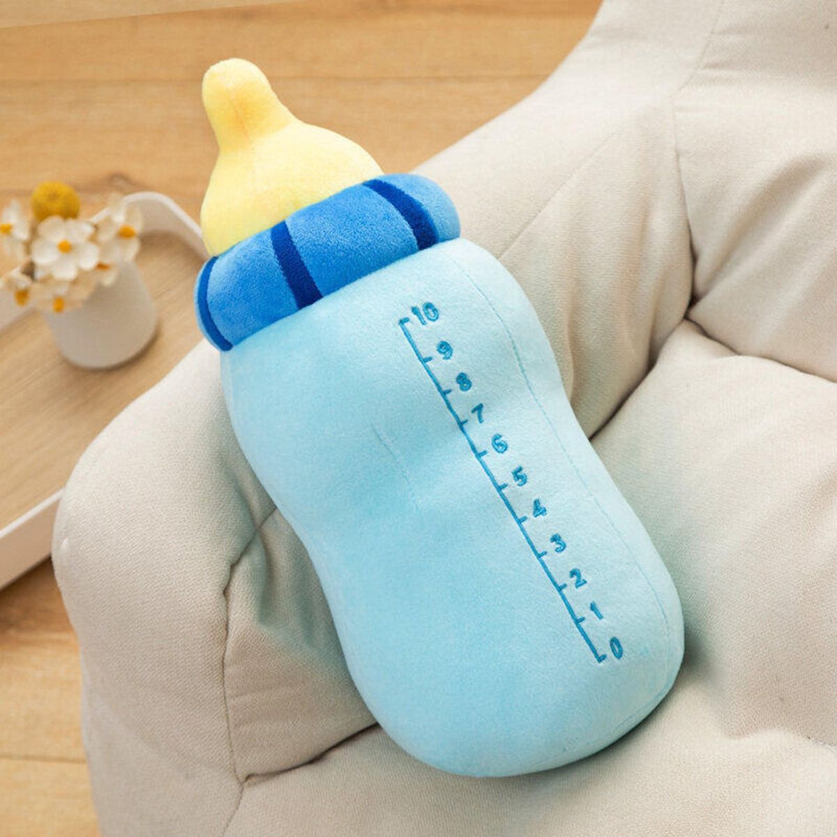 Baby Bottle Doll Milk Bottle Doll Baby Stuffed Pillow Toy Blue