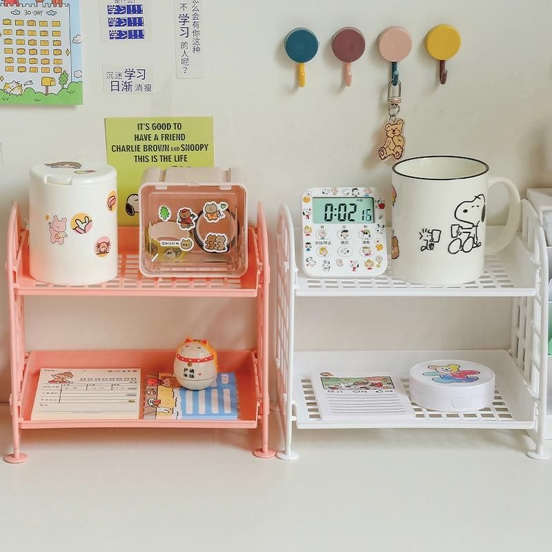 File Box Desktop Organizer Makeup Storage Box Foldable Shelf Pen Holder Container Office Storage School Stationery