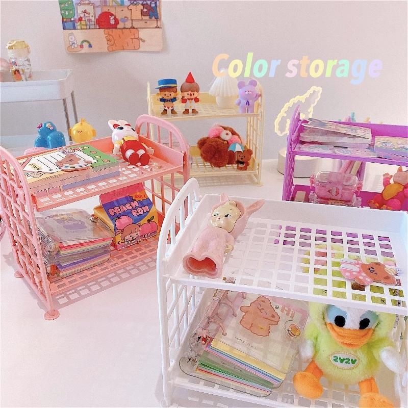 File Box Desktop Organizer Makeup Storage Box Foldable Shelf Pen Holder Container Office Storage School Stationery