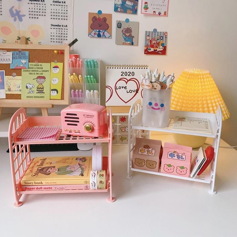 File Box Desktop Organizer Makeup Storage Box Foldable Shelf Pen Holder Container Office Storage School Stationery
