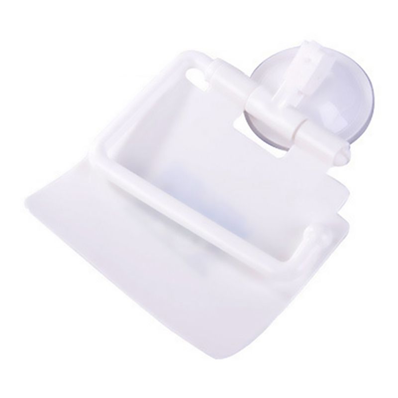 2 PCS Colorful Waterproof Plastic Toilet Bathroom Kitchen Wall Mounted Roll Paper Holder Carrier Home Decoration Tools(White)