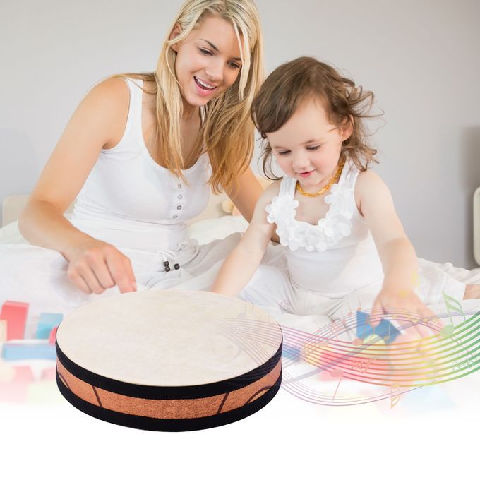 10 Inch Ocean Drum Wooden Handheld Sea Wave Drum Percussion