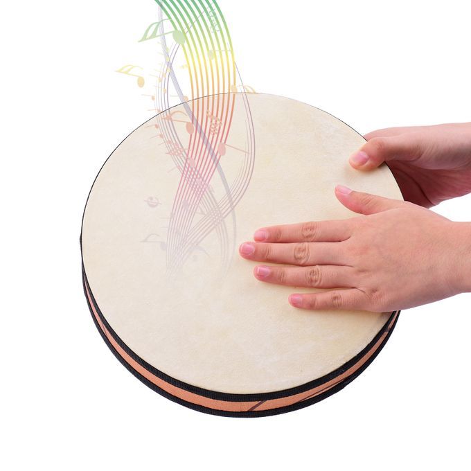 10 Inch Ocean Drum Wooden Handheld Sea Wave Drum Percussion