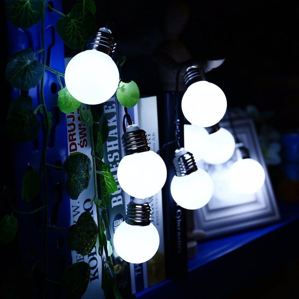 Solar Powered 10 20 30 LED G50 Globe String Fairy Light