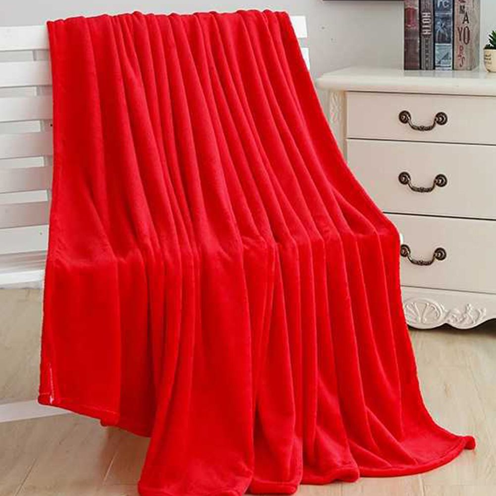 Polyester Soft Warm Solid Color Blanket Sleep Cover Rug For Home Bedroom Bedding-Silver Grey