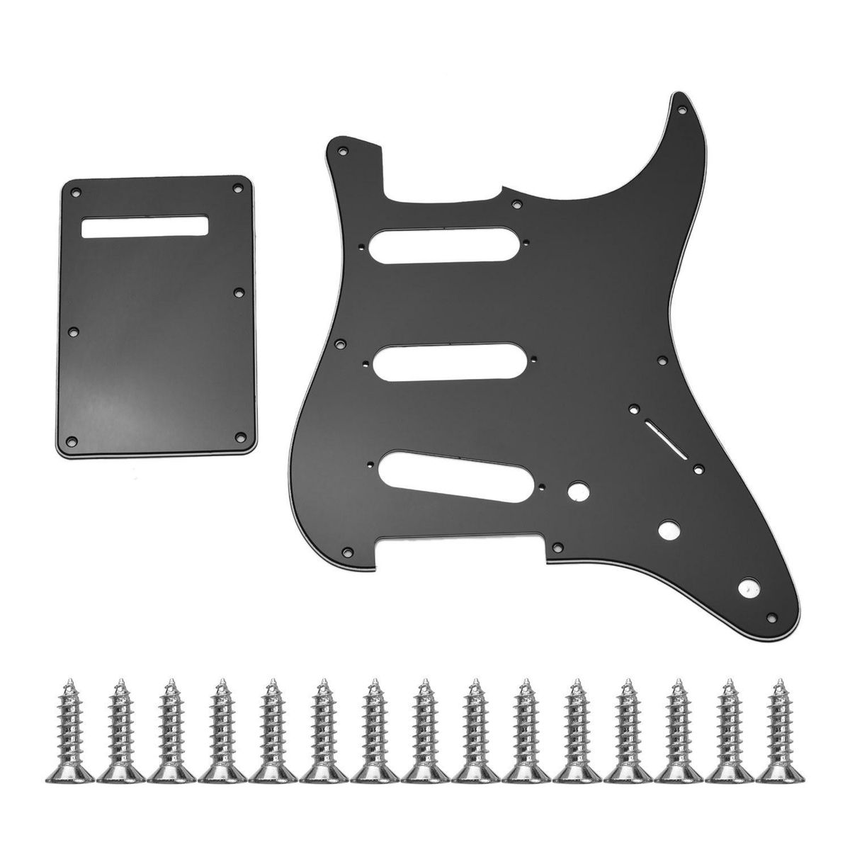 8 Hole Guitar Pickguard Set 3 Ply Panels with Backplate & Screws for ST Guitar