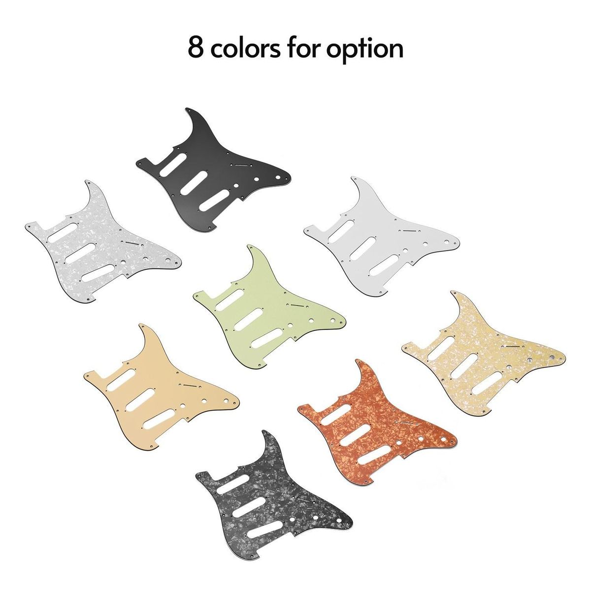 8 Hole Guitar Pickguard Set 3 Ply Panels with Backplate & Screws for ST Guitar
