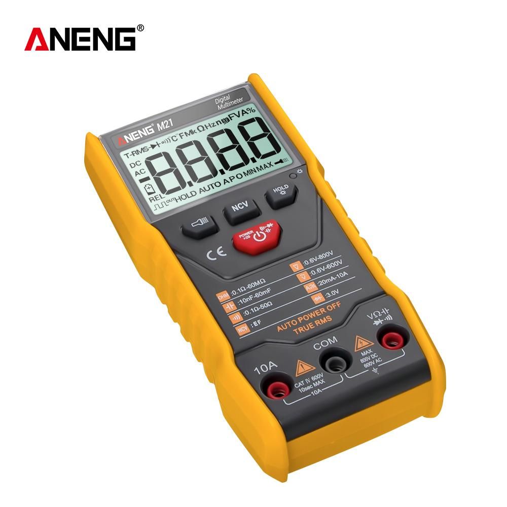 ANENG M21 Digital Auto Multimeter Meter with Backlight 6000 Counts Voltage Current Resistance Measurement Test Ammeter Voltmeter LCD Display