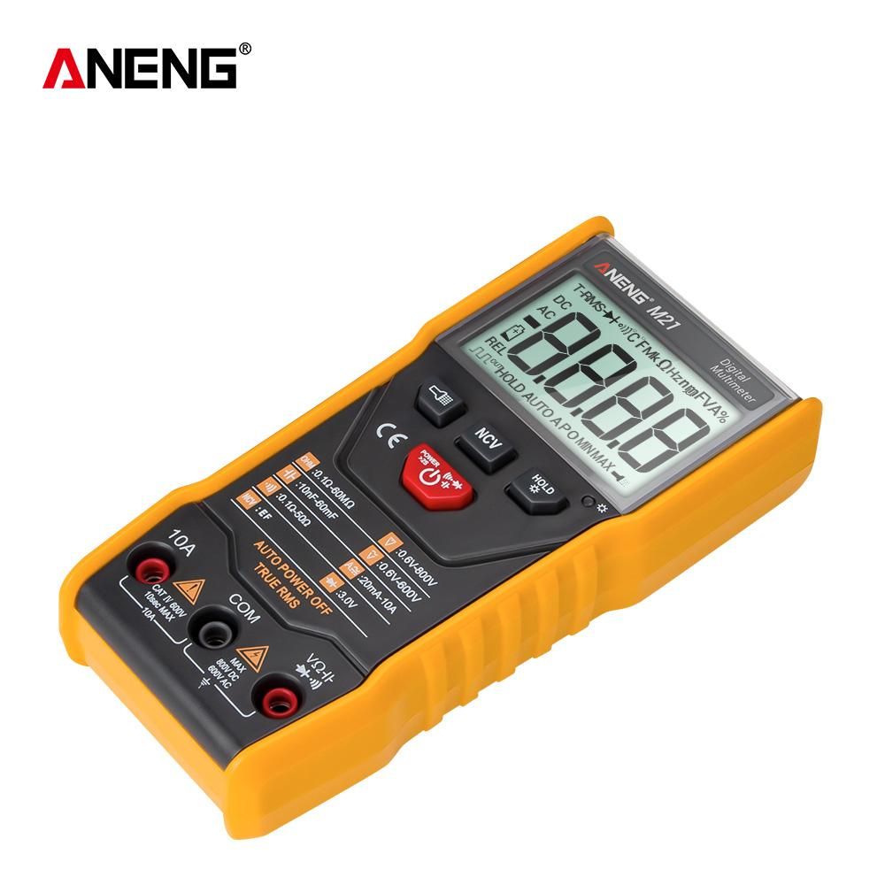 ANENG M21 Digital Auto Multimeter Meter with Backlight 6000 Counts Voltage Current Resistance Measurement Test Ammeter Voltmeter LCD Display