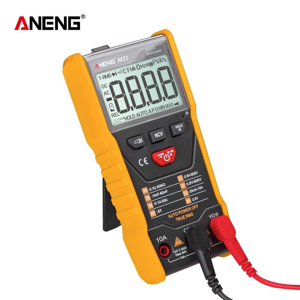 ANENG M21 Digital Auto Multimeter Meter with Backlight 6000 Counts Voltage Current Resistance Measurement Test Ammeter Voltmeter LCD Display
