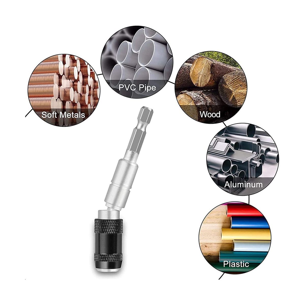 Magnetic Swiveling Bit Tip Holder Magnetic Pivotable Bit Tip Holder Universal Magnetic Connecting Rod Multiple Angles