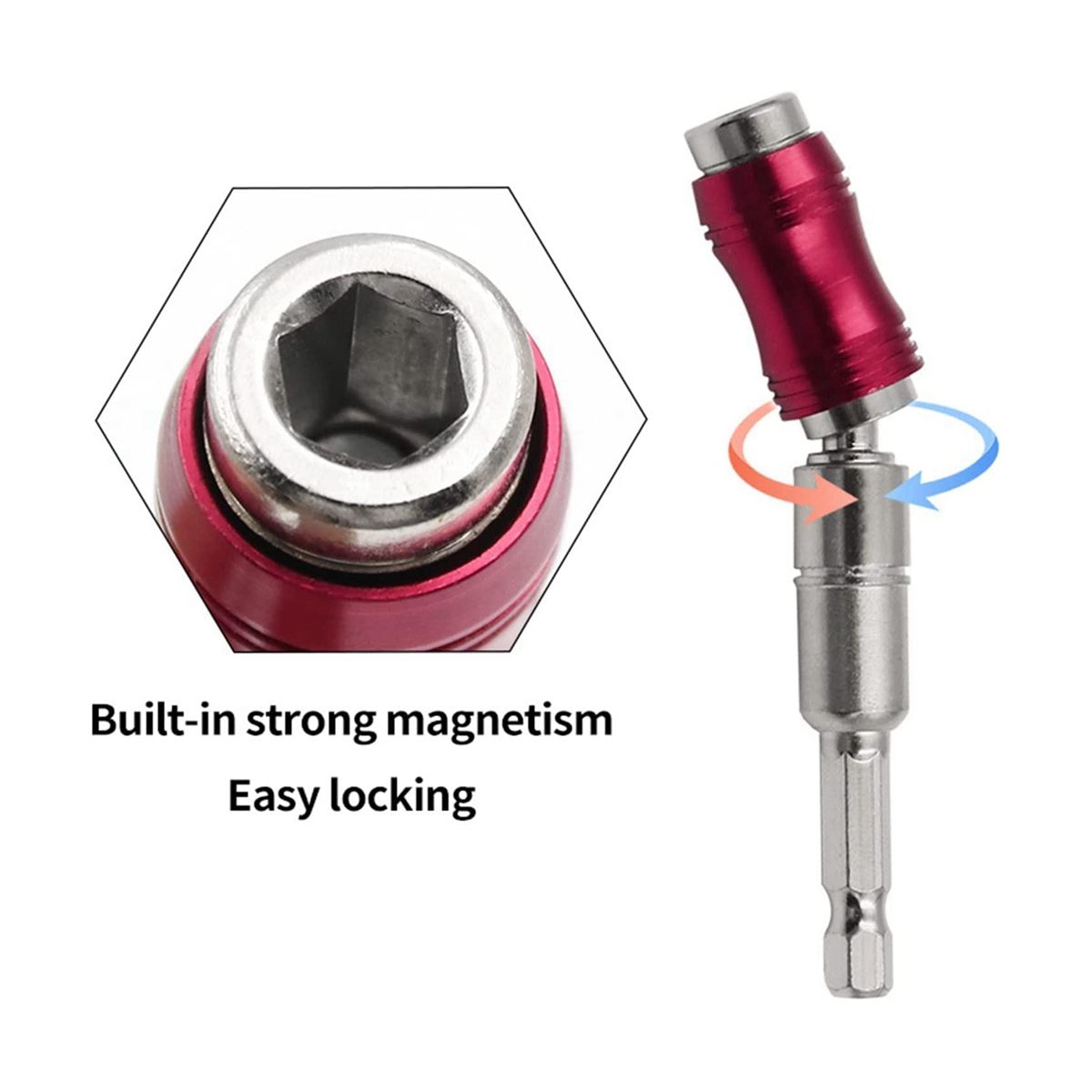 Magnetic Swiveling Bit Tip Holder Magnetic Pivotable Bit Tip Holder Universal Magnetic Connecting Rod Multiple Angles