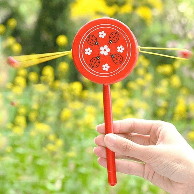 High Quality Traditional Wooden Rattle Drum Music Instrument For Kids Children