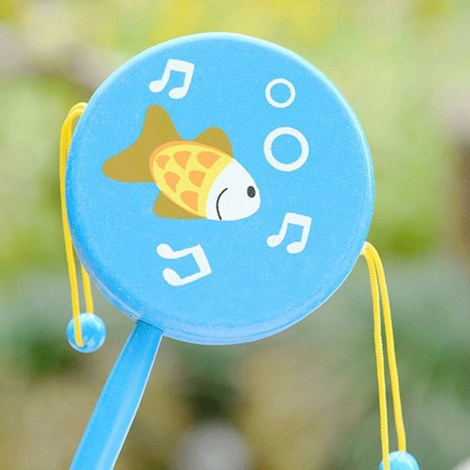 High Quality Traditional Wooden Rattle Drum Music Instrument For Kids Children