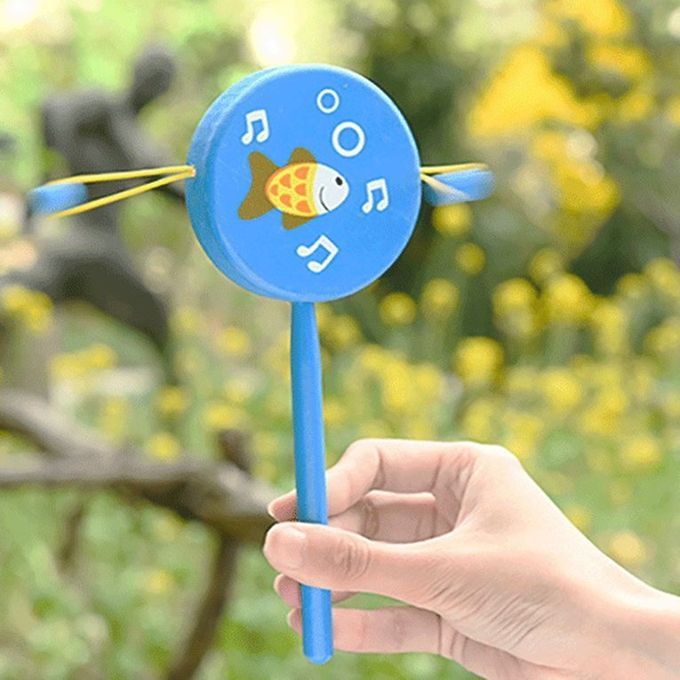 High Quality Traditional Wooden Rattle Drum Music Instrument For Kids Children