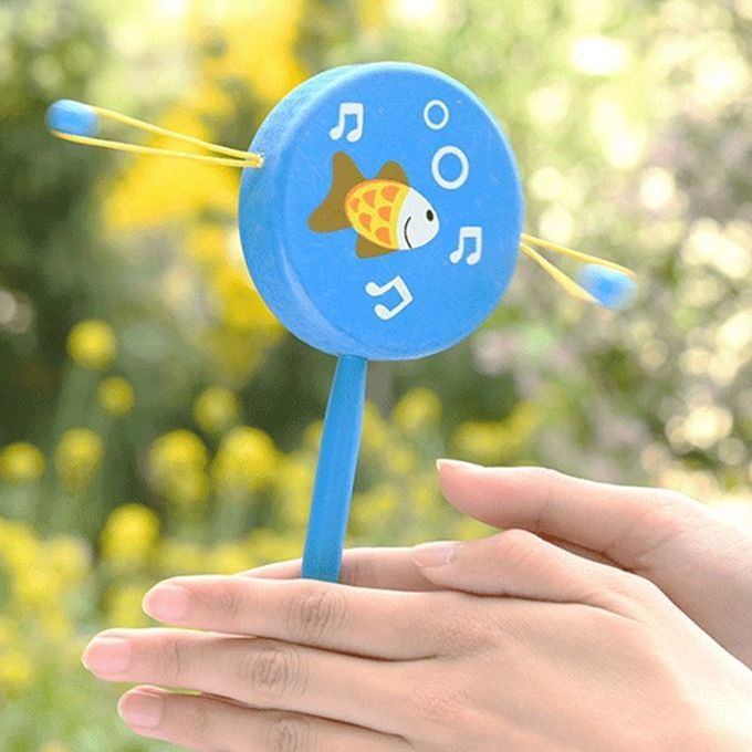 High Quality Traditional Wooden Rattle Drum Music Instrument For Kids Children