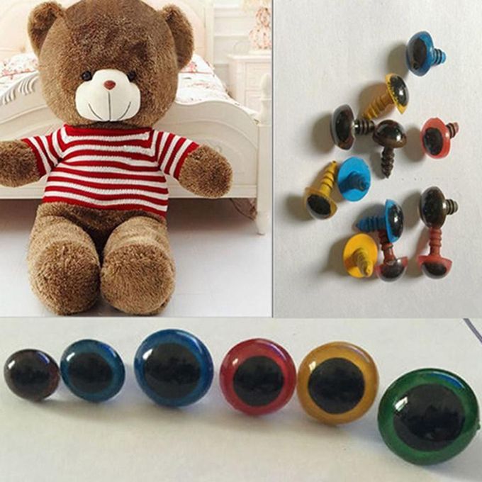 100 Pcs 8-20mm Plastic Safety Eyes For Teddy Bear Doll-Red