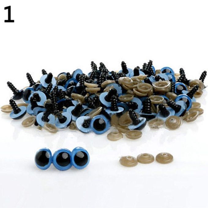 100 Pcs 8-20mm Plastic Safety Eyes For Teddy Bear Doll-Red