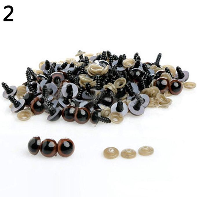 100 Pcs 8-20mm Plastic Safety Eyes For Teddy Bear Doll-Red
